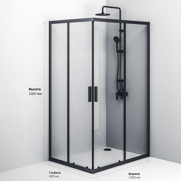 Душевое ограждение 120x90, без поддона AM.PM Gem S W93G-404-120290-BT — изображение 3