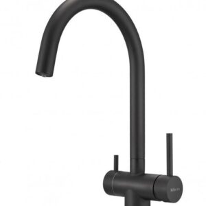 Смеситель для кухни Milacio Ultra MCU.554.TB под фильтр с краном для питьевой воды Total Black