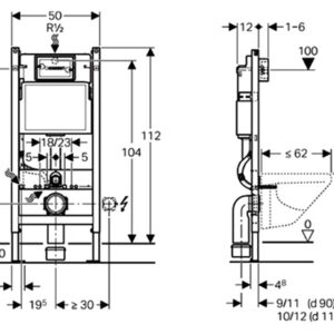 Инсталляция для подвесного унитаза Geberit Duofix Delta (111.153.00.1 )
