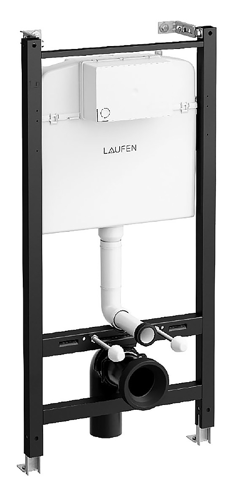 ПЭК Laufen PRO чаша унитаза подвесная Rimless с инсталляционной системой, тонким сиденьем микролифт и белой клавишей смыва (Z.RU93.0.761.6)