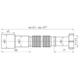 Гибкая труба Ани Пласт 1 1/4"х40/50 удлинённая (K216)