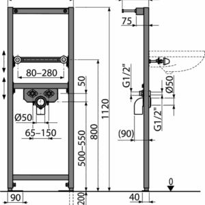 Монтажная рама для умывальника Alca Plast (A104/1120)