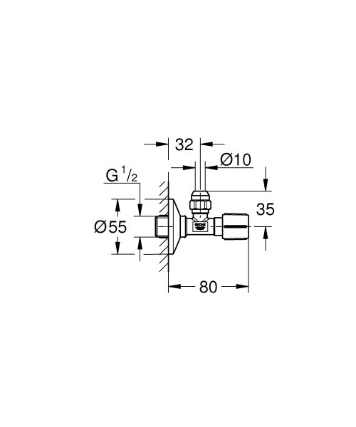 Grohe Вентиль угловой 22037000 для подключения смесителей хром — изображение 3