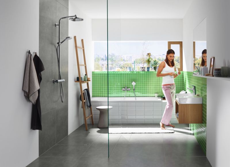 Hansgrohe Душевая стойка Crometta S 240 1jet Showerpipe 27267000 с термостатом — изображение 3
