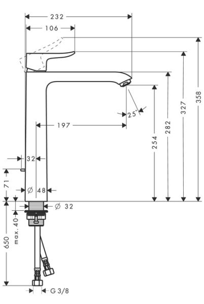 Hansgrohe Смеситель Metris 31082000 для раковины с д/k — изображение 6