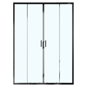Azario Душевая дверь Tokyo AZ-362K2-170-MB-CL 170 см профиль чёрный матовый стекло прозрачное