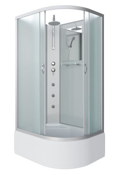 Niagara Душевая кабина NG-2310-14LBKTG с гидромассажем 120x80см серебро/матовое