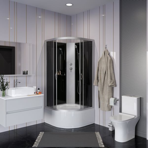 Niagara Душевая кабина NG-2507-14BK 80x80см серебро/тонированное — изображение 4