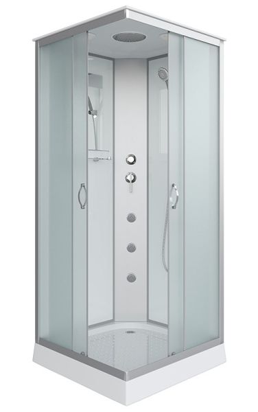 Niagara Душевая кабина NG-1101-14G с гидромассажем 90x90см серебро/матовое