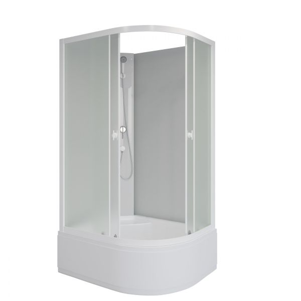 Niagara Душевая кабина Promo P100/80/40L/MT/BK 100x80 см без крыши профиль белый стекло матовое — изображение 3