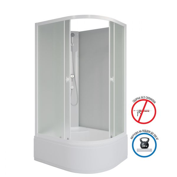 Niagara Душевая кабина Promo P110/80/40L/MT/BK 110x80 см профиль белый стекло матовое — изображение 6