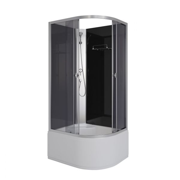 Niagara Душевая кабина Eco E90/80/40L/TN/BK 90x80 см без крыши профиль хром стекло тонированное