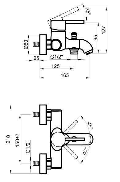 Azario Смеситель для ванны с коротким изливом TASCO AZ-15160511 — изображение 2