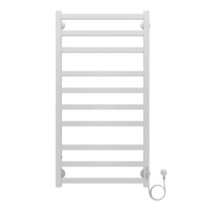 Azario Полотенцесушитель электрический PALERMO AZ83850W 500/1000 квадрат, 10 секций, тен справа, белый