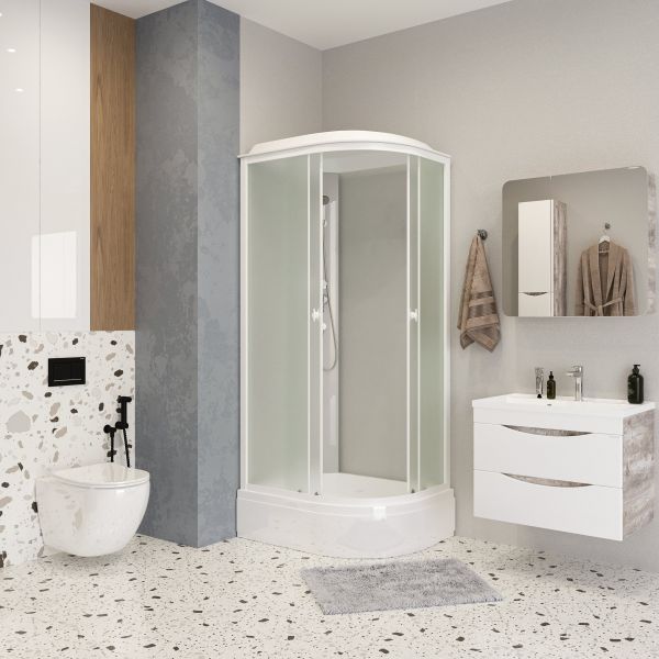 Niagara Душевая кабина Promo P90/70/26L/MT 90x70 см профиль белый стекло матовое — изображение 3