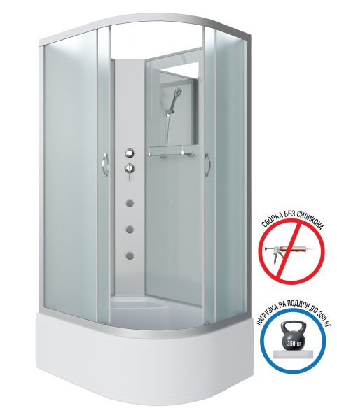 Niagara Душевая кабина NG-2310-14LBKG с гидромассажем 120x80см серебро/матовое — изображение 2