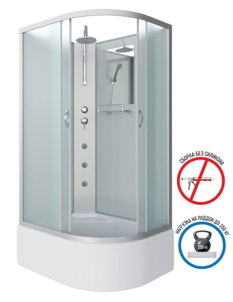 Niagara Душевая кабина NG-2310-14LBKTG с гидромассажем 120x80см серебро/матовое — изображение 2