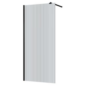Azario Душевая перегородка Walk-in AZ-251-120-MB-CRF 120 см профиль чёрный матовый стекло рифлёное