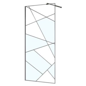 Azario Душевая перегородка Walk-in AZ-271-100-MGR-CGP 100 см профиль графит матовый стекло с узором