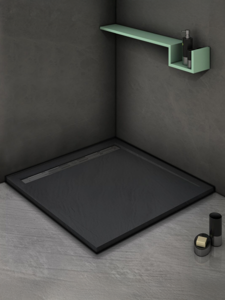 WeltWasser Душевой поддон с сифоном WW TRS 90 STONE-BL 10000004412 черный матовый — изображение 2