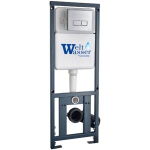 WeltWasser Инсталляция для унитаза WW MARBERG 410 + SE CR 10000008206 Квадратная хром кнопка.