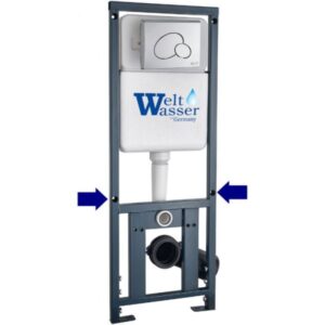 WeltWasser Инсталляция для унитаза WW MARBERG 410 + RD CR 10000008207 Круглая хром кнопка.