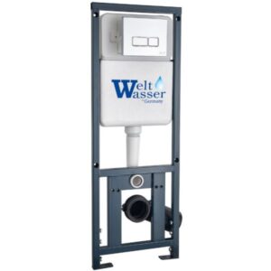 WeltWasser Инсталляция для унитаза WW MARBERG 410 + SE WT 10000011211 Квадратная белая кнопка.