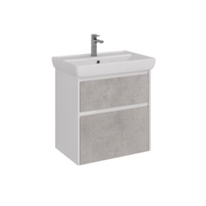 Lemark Тумба под раковину Combi LM03C70T-Beton 70 см белый глянец