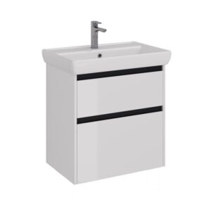 Lemark Тумба под раковину Combi LM03C70T-black 70 см белый глянец черный