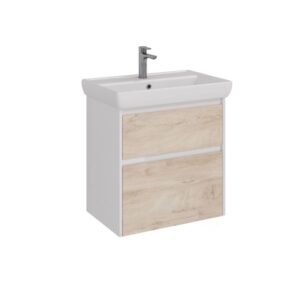 Lemark Тумба под раковину Combi LM03C70T-dub 70 см белый глянец