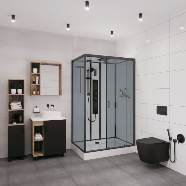 Niagara Душевая кабина Premium NG-6912-01GQR BLACK 120х80 см — изображение 5