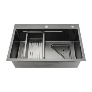 Gappo Мойка для кухни с коландером GS7246-6 чёрный