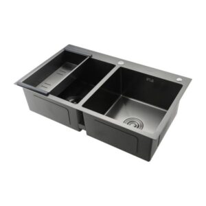 Gappo Мойка для кухни с коландером GS8350-6 чёрный